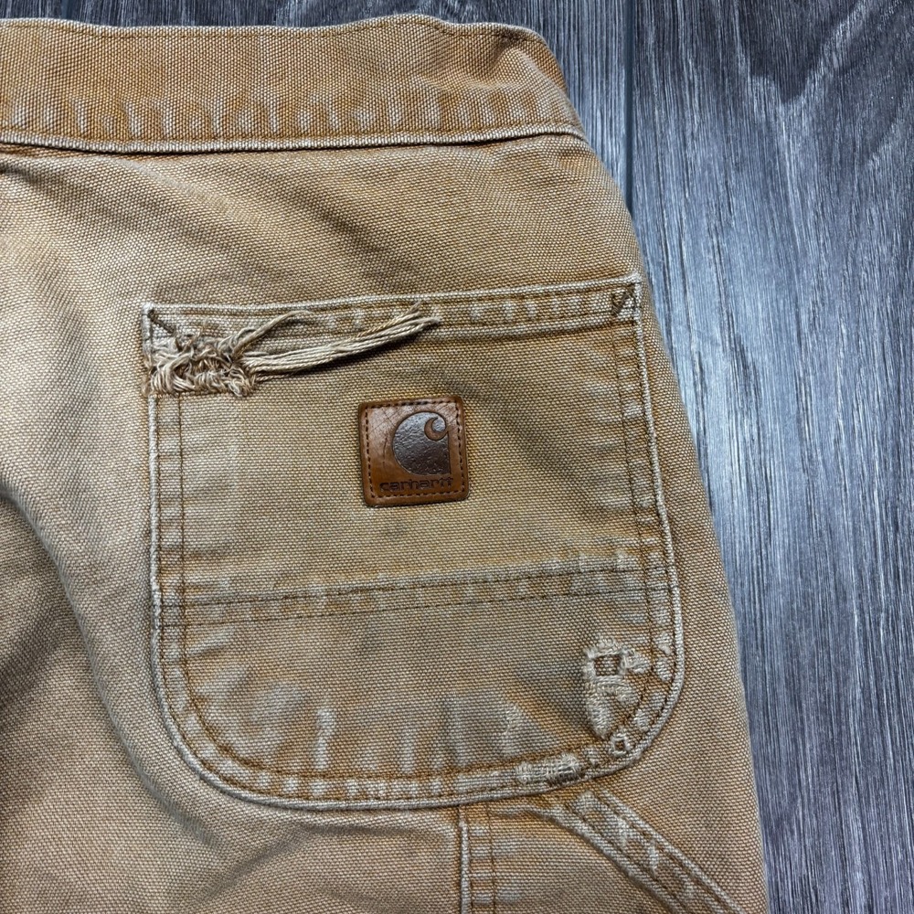 Vintage Carhartt Pants Mens 30x34 Carpenter Original Faded Canvas B11 BRN Y2k - Picture 4 of 11